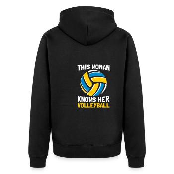 Volleyball Beach Volleyball - Unisex Premium Organic Zip Hoodie - black - Back - Nico (187cm)