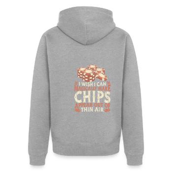 Joueur de poker Texas Holdem - Veste à capuche bio Premium Unisexe - gris chiné - Dos - Nico (187cm)