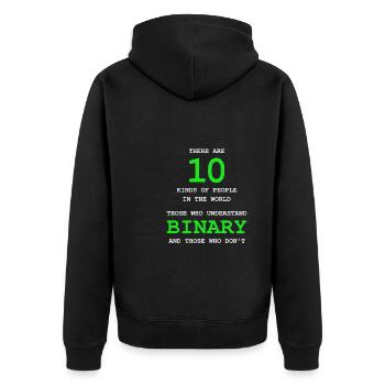 Programmierer Coder Software Entwickler - Unisex Premium Bio Zip Hoodie - Schwarz - Hinten - Nico (187cm)