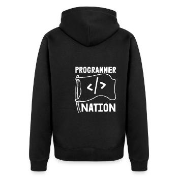 Programmierer Coder Software Entwickler - Unisex Premium Bio Zip Hoodie - Schwarz - Hinten - Nico (187cm)