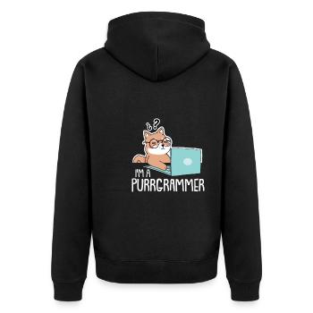 Programmierer Coder Software Entwickler - Unisex Premium Bio Zip Hoodie - Schwarz - Hinten - Nico (187cm)