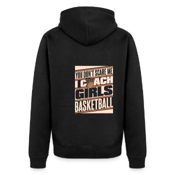 Basketballtrainer Basketball Trainer Coach - Unisex Premium Bio Zip Hoodie - Schwarz - Hinten - Nico (187cm)