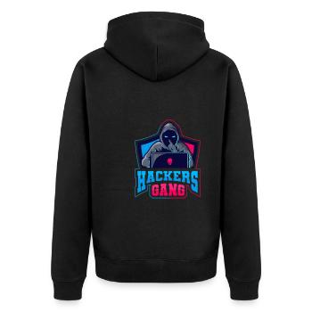 Programmierer Coder Software Entwickler - Unisex Premium Bio Zip Hoodie - Schwarz - Hinten - Nico (187cm)