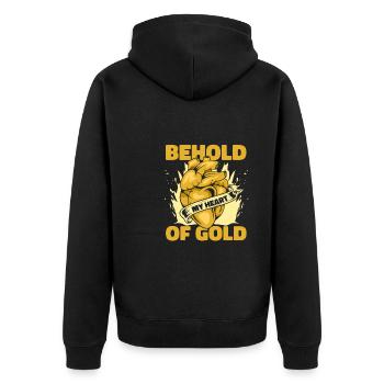 Mines d’or - Veste à capuche bio Premium Unisexe - noir - Dos - Nico (187cm)
