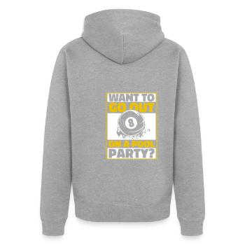 Billiards 8-ball - Unisex Premium Organic Zip Hoodie - heather grey - Back - Nico (187cm)