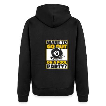 Billard 8-Ball - Unisex Premium Bio Zip Hoodie - Schwarz - Hinten - Nico (187cm)