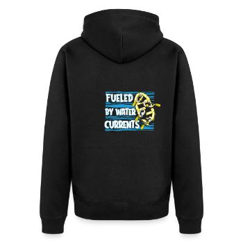 Rafting Wildwasser Kanu Kajak - Unisex Premium Bio Zip Hoodie - Schwarz - Hinten - Nico (187cm)