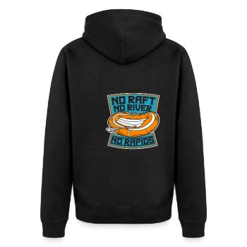 Rafting Wildwasser Kanu Kajak - Unisex Premium Bio Zip Hoodie - Schwarz - Hinten - Nico (187cm)