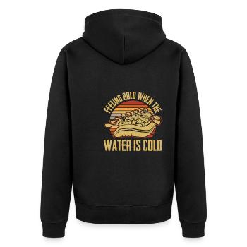 Rafting Wildwasser Kanu Kajak - Unisex Premium Bio Zip Hoodie - Schwarz - Hinten - Nico (187cm)