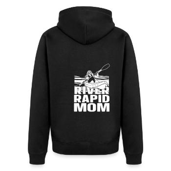 Rafting Wildwasser Kanu Kajak - Unisex Premium Bio Zip Hoodie - Schwarz - Hinten - Nico (187cm)