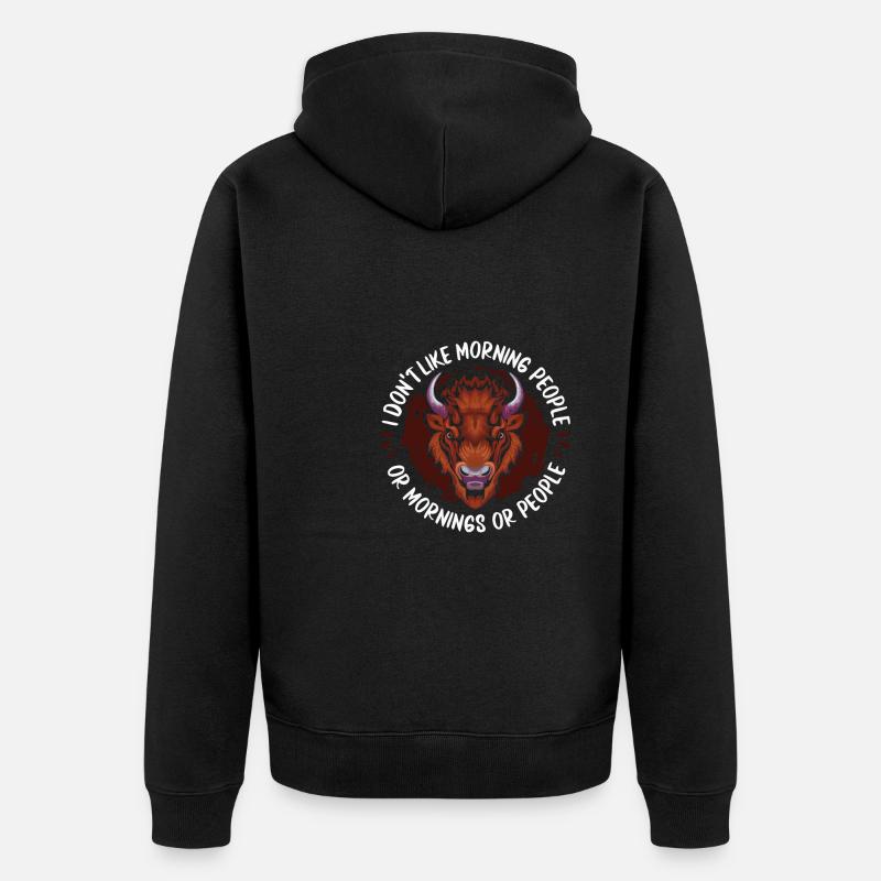 Bison d’Amérique Buffalo - Veste à capuche bio Premium Unisexe - noir