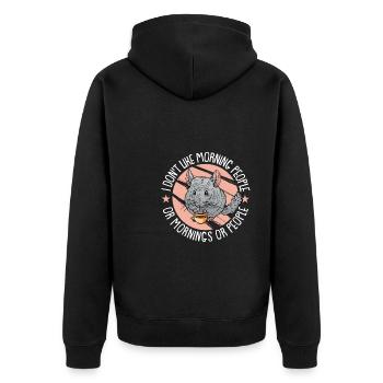Chinchilla - Unisex Premium Bio Zip Hoodie - Schwarz - Hinten - Nico (187cm)