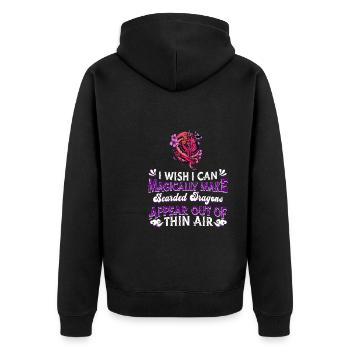 Bearded Dragon Lizard Reptile Gecko Lizard - Unisex Premium Organic Zip Hoodie - black - Back - Nico (187cm)