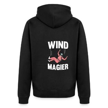 Indoor Skydiving - Unisex Premium Organic Zip Hoodie - black - Back - Nico (187cm)