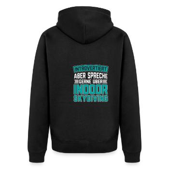 Indoor-Skydiving - Unisex Premium Bio Zip Hoodie - Schwarz - Hinten - Nico (187cm)