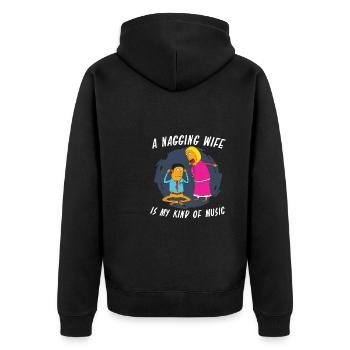 Tontechniker Sound Audio Engineer - Unisex Premium Bio Zip Hoodie - Schwarz - Hinten - Nico (187cm)