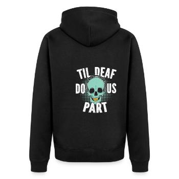 Tontechniker Sound Audio Engineer - Unisex Premium Bio Zip Hoodie - Schwarz - Hinten - Nico (187cm)