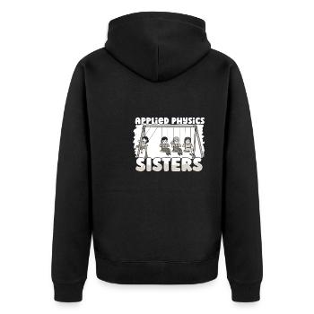 Physik Physiker - Unisex Premium Bio Zip Hoodie - Schwarz - Hinten - Nico (187cm)