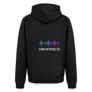 Physik Physiker - Unisex Premium Bio Zip Hoodie - Schwarz - Hinten - Nico (187cm)