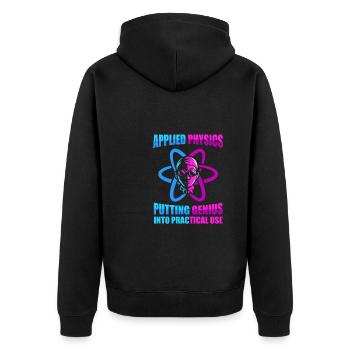 Physics Physicist - Unisex Premium Organic Zip Hoodie - black - Back - Nico (187cm)