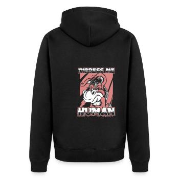 Donkey - Unisex Premium Organic Zip Hoodie - black - Back - Nico (187cm)
