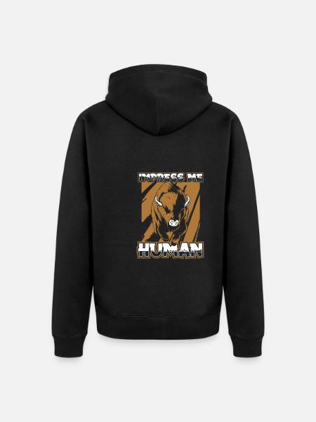 American Bison Buffalo - Unisex Premium Organic Zip Hoodie - black
