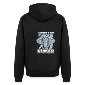 Éléphant - Veste à capuche bio Premium Unisexe - noir - Dos - Nico (187cm)