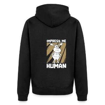 Elk - Unisex Premium Organic Zip Hoodie - black - Back - Nico (187cm)