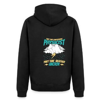 Physics Physicist - Unisex Premium Organic Zip Hoodie - black - Back - Nico (187cm)
