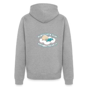 Hebamme Geburtshelfer - Unisex Premium Bio Zip Hoodie - Grau meliert - Hinten - Nico (187cm)