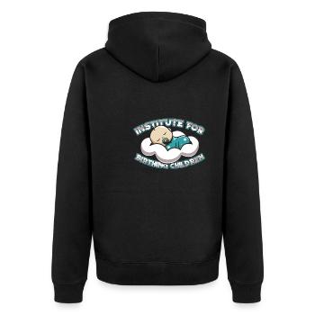 Midwife ObstetricIan - Unisex Premium Organic Zip Hoodie - black - Back - Nico (187cm)