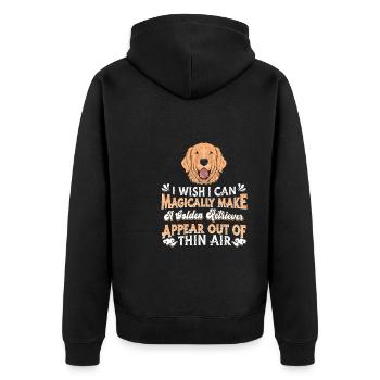 Golden Retriever - Unisex Premium Organic Zip Hoodie - black - Back - Nico (187cm)