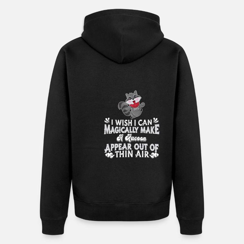 Waschbär - Unisex Premium Bio Zip Hoodie - Schwarz