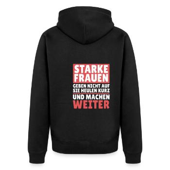 Sarkusmus Spruch Schwarzer Humor Lustiges Ironie - Unisex Premium Bio Zip Hoodie - Schwarz - Hinten - Nico (187cm)