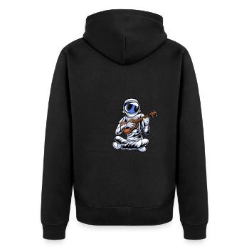 Astronaute ukulélé - Veste à capuche bio Premium Unisexe - noir - Dos - Nico (187cm)