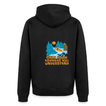Kayak river kayak - Unisex Premium Organic Zip Hoodie - black - Back - Nico (187cm)