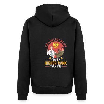 Biology Biologist Lustig Biology Major - Unisex Premium Organic Zip Hoodie - black - Back - Nico (187cm)