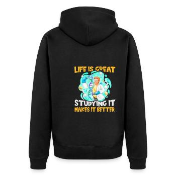 Biology Biologist Biology Major - Unisex Premium Organic Zip Hoodie - black - Back - Nico (187cm)