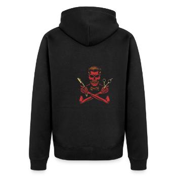 Barber Barbershop Skull Coiffeur - Veste à capuche bio Premium Unisexe - noir - Dos - Nico (187cm)
