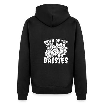Daisy Daisies Garden GeeseFlower - Unisex Premium Organic Zip Hoodie - black - Back - Nico (187cm)