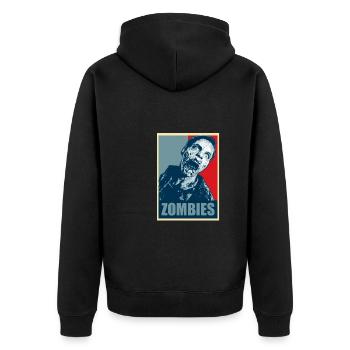 Zombie Halloween - Unisex Premium Organic Zip Hoodie - black - Back - Nico (187cm)