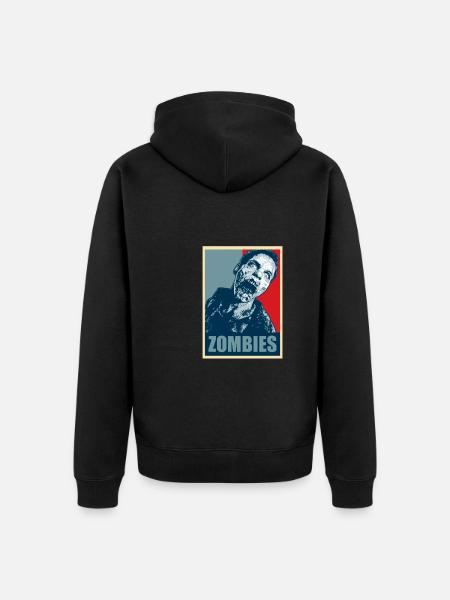 Zombie Halloween - Unisex Premium Organic Zip Hoodie - black