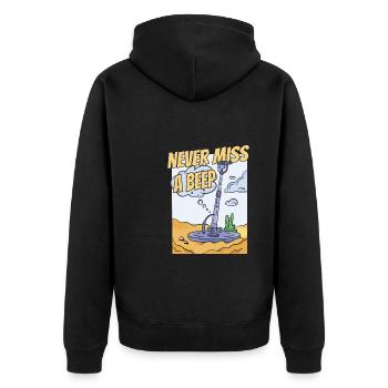 Prospectors Digging Treasure - Unisex Premium Organic Zip Hoodie - black - Back - Nico (187cm)
