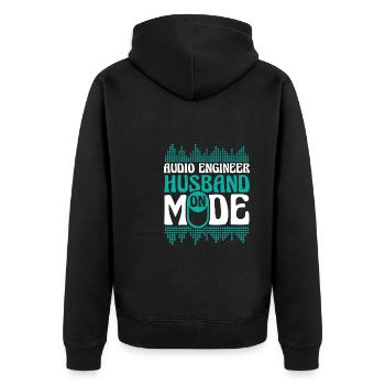 Sound Engineer Sound Engineer Husband - Unisex Premium Organic Zip Hoodie - black - Back - Nico (187cm)