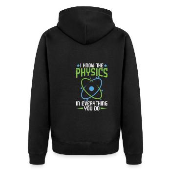 Physics Phyiker Applied Physics - Unisex Premium Organic Zip Hoodie - black - Back - Nico (187cm)