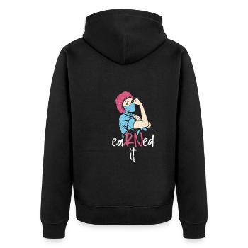 Krankenschwester Earned It Nurse - Unisex Premium Organic Zip Hoodie - black - Back - Nico (187cm)