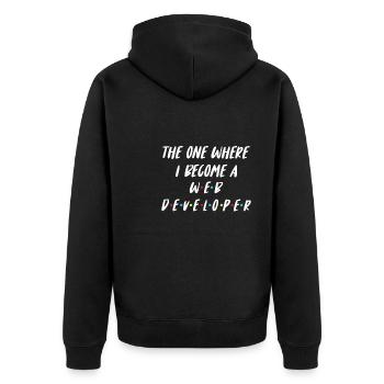 Web Developer Web Developer Web Developer - Unisex Premium Organic Zip Hoodie - black - Back - Nico (187cm)