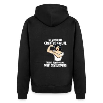 Web Developer Web Developer Web Developer - Unisex Premium Organic Zip Hoodie - black - Back - Nico (187cm)