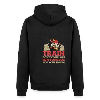 Hundetrainer Hundetrainer - Unisex Premium Bio Zip Hoodie - Schwarz - Hinten - Nico (187cm)