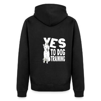 Hundetrainer Hundetrainer - Unisex Premium Bio Zip Hoodie - Schwarz - Hinten - Nico (187cm)